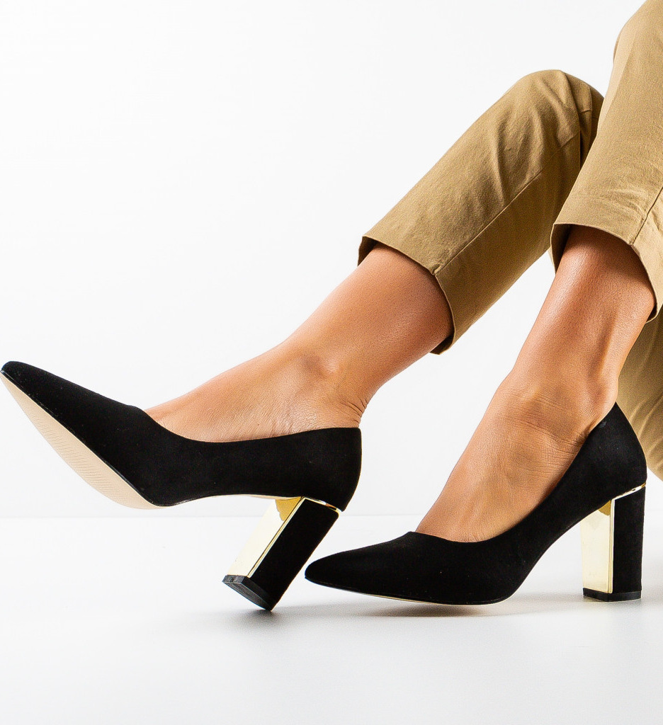 Pantofi Dama Marion Negri | Eleganți cu Toc - imagine 2