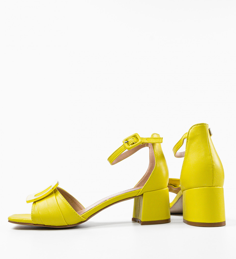 Sandale Toc Galbene Pokazaha - Stil și Eleganță - imagine 5
