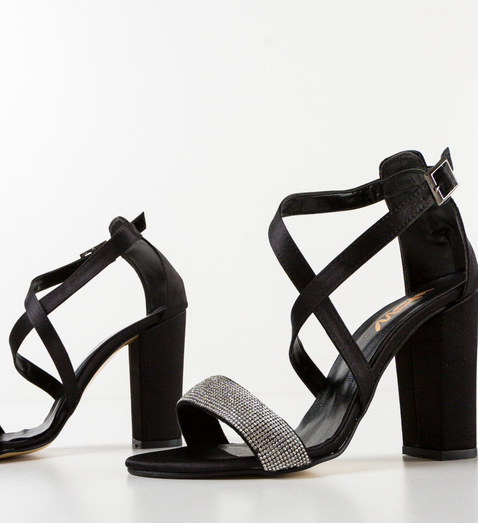 Sandale cu Toc Terna Negre | Eleganță Asigurată - imagine 6