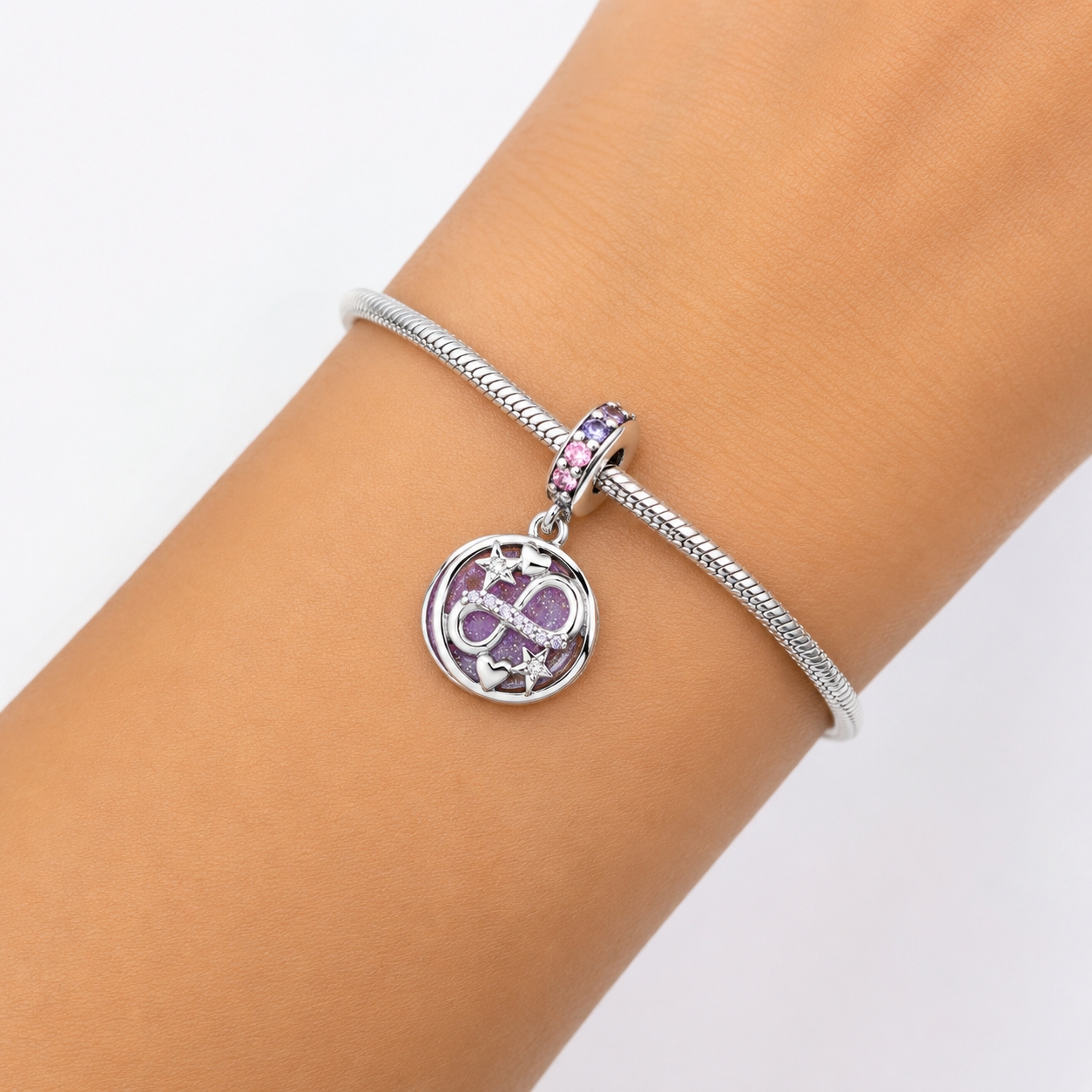 Charm Argint Infinit Placat Rodiu Amanda - imagine 2