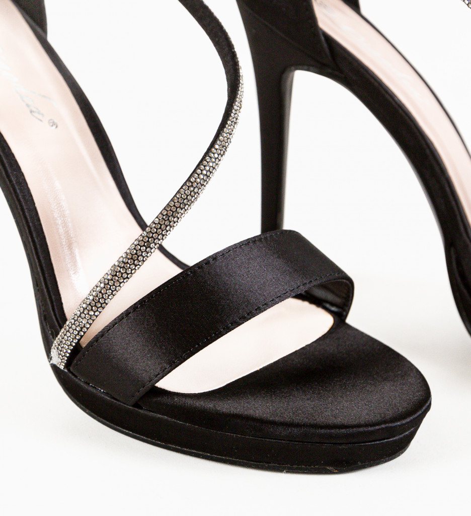 Sandale cu Toc Sarai Negre | Eleganță Asigurată - imagine 8