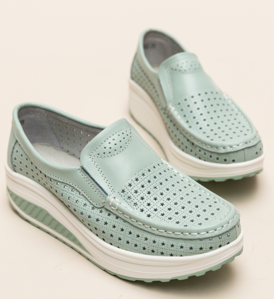 Pantofi Casual Bicaz Turcoaz - Confort & Stil - imagine 5