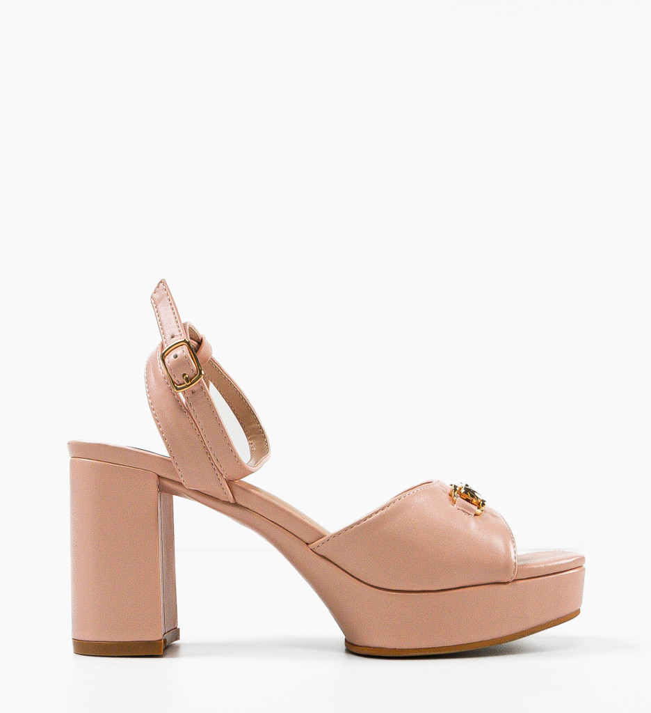 Sandale cu Toc Merab Nude - Eleganță Nude - imagine 4