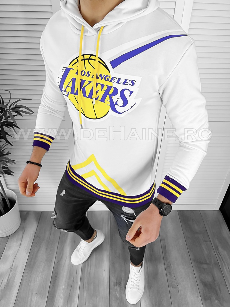 Hanorac Barbati Alb Slim Fit | Bumbac Premium