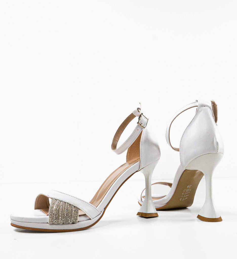 Sandale cu Toc Jety Albe - Eleganță și Stil - imagine 7