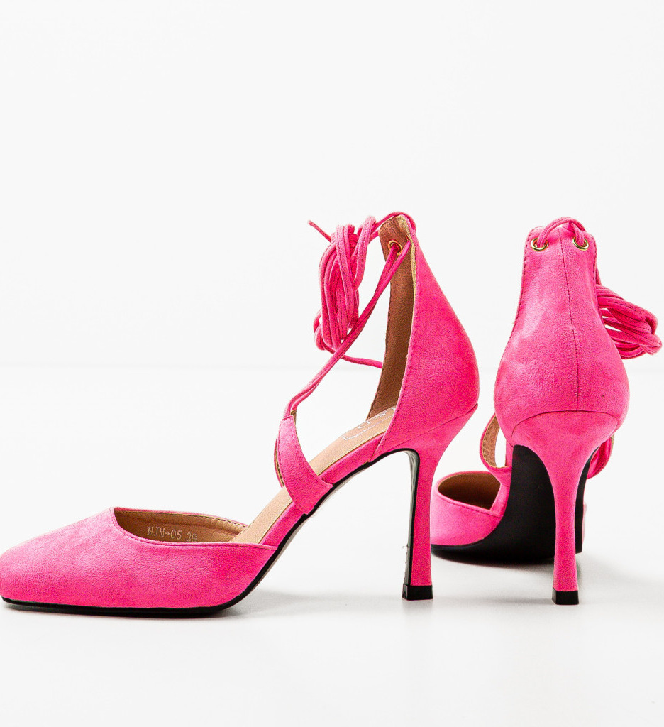 Pantofi cu Toc Lylyac Roz - Eleganți - imagine 6