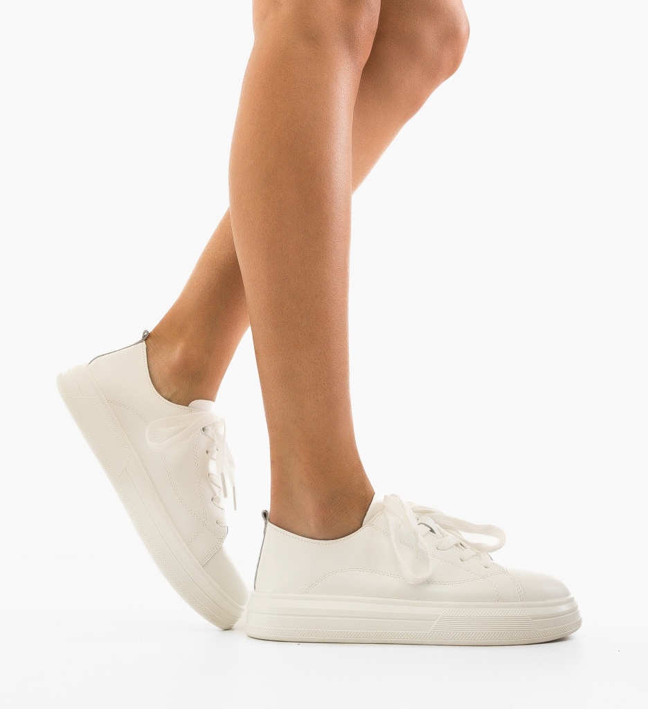 Sneakers Dama Kleo Albi - Confort și Stil