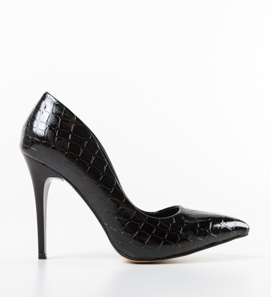 Pantofi Pefeba Negri cu Toc Eleganți - imagine 4