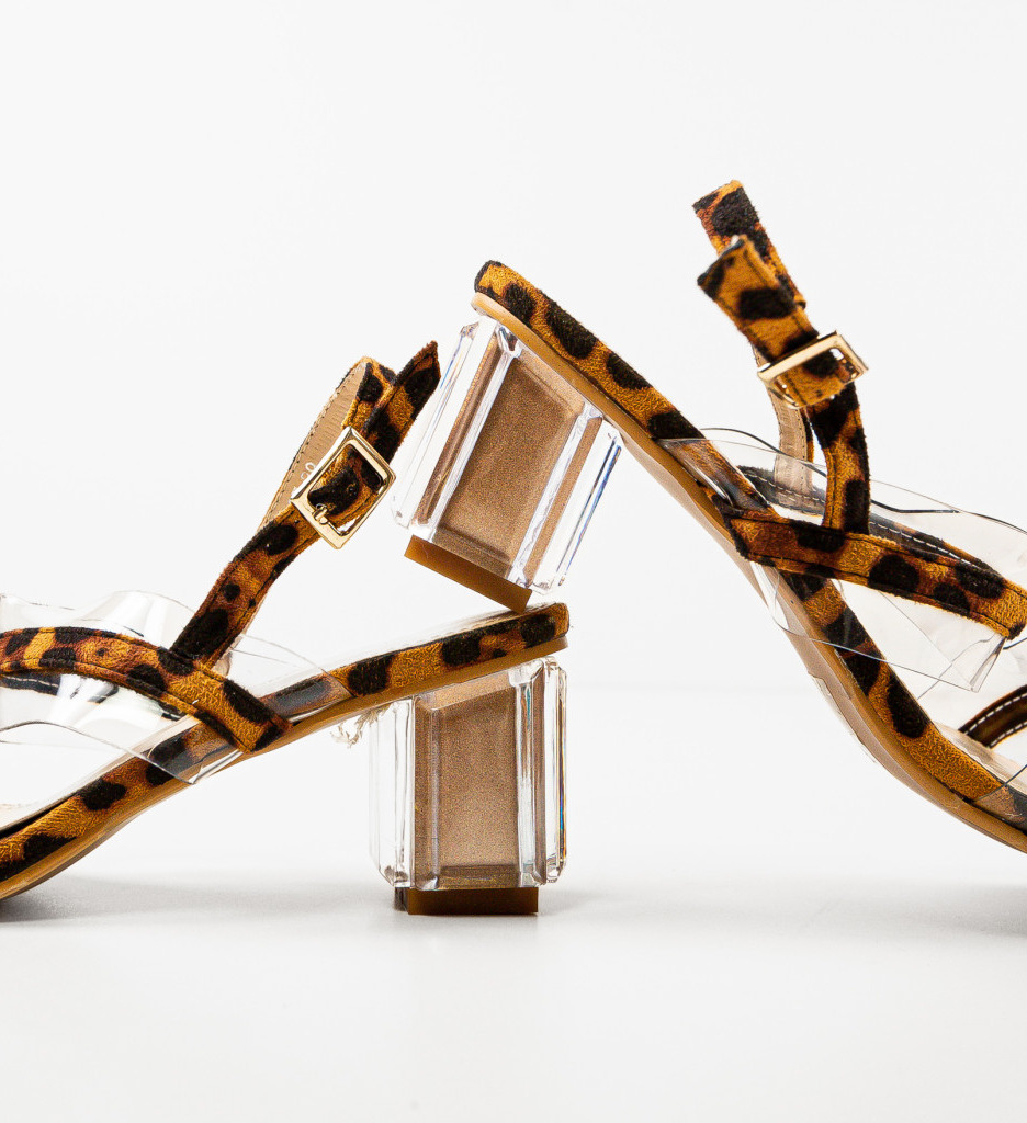Sandale Toc Martens Animal Print Elegante - imagine 7
