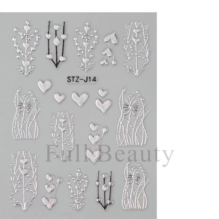 Abtibilduri 3D Marquise Argintiu - Nail Art Instant