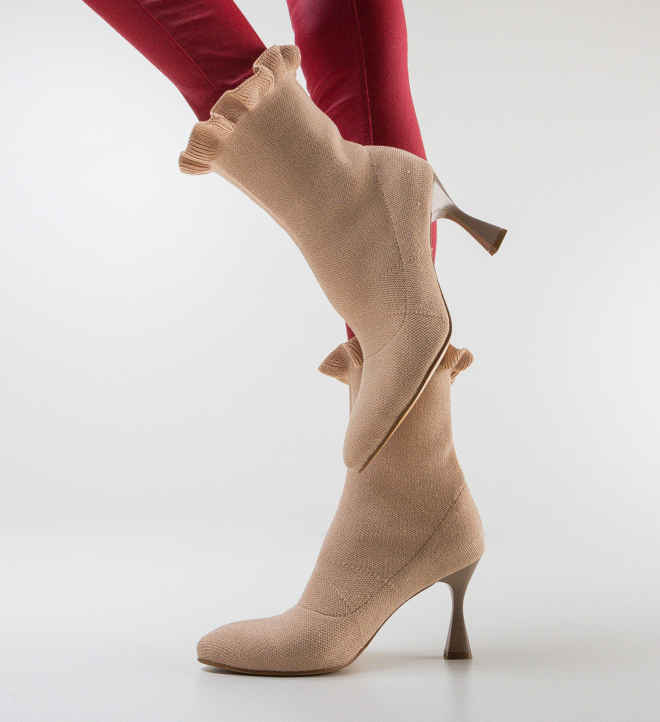 Botine Serete Bej - Eleganță și Confort - imagine 3