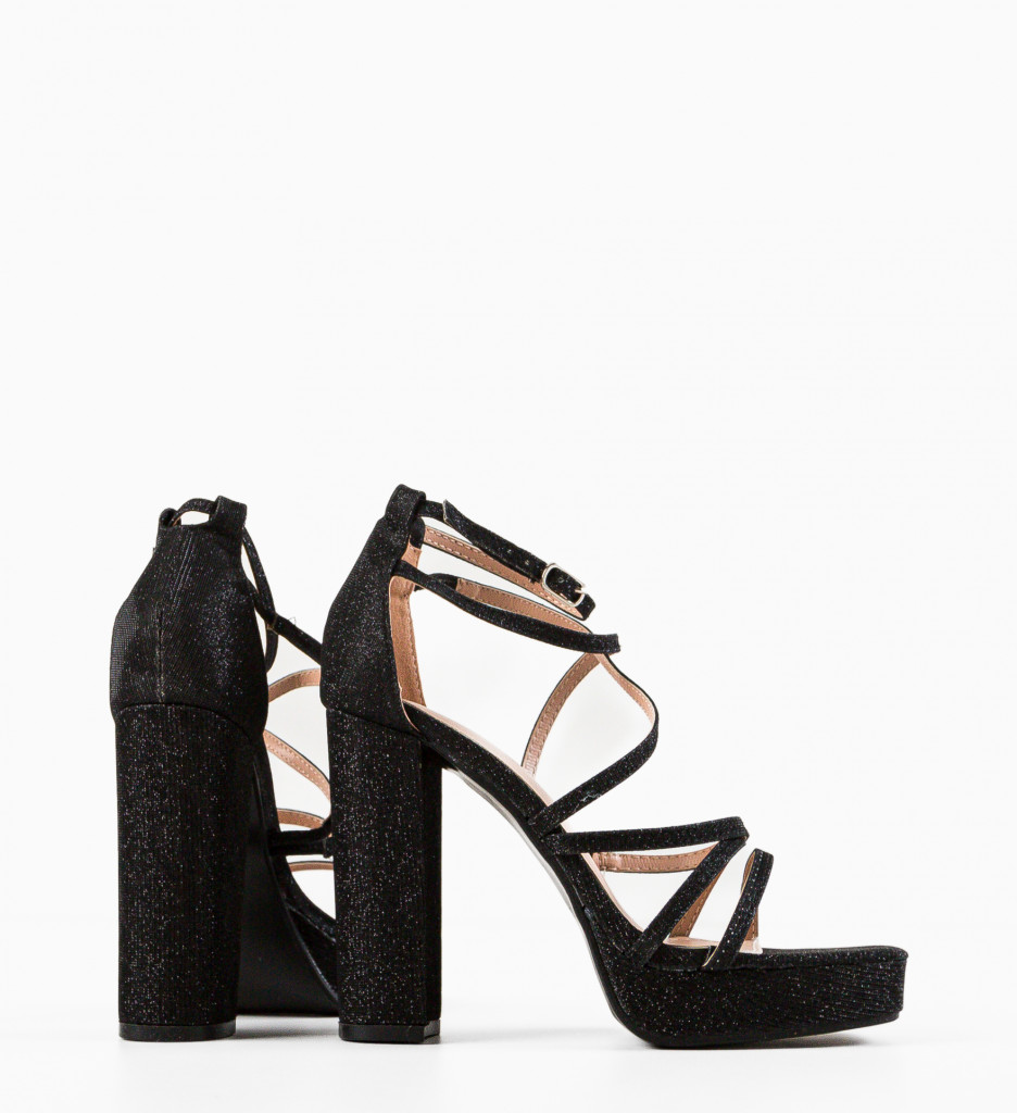 Sandale Hanson cu Toc Negre - Eleganță Maximă - imagine 7