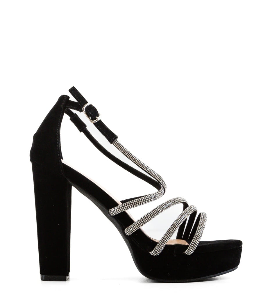 Sandale cu toc Delana Negre | Eleganță și Stil - imagine 6