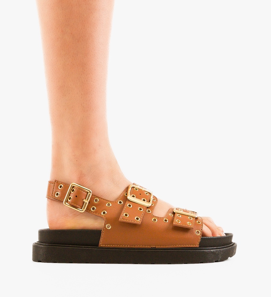 Sandale Dama Rhea Camel - Elegante și Confortabile - imagine 8