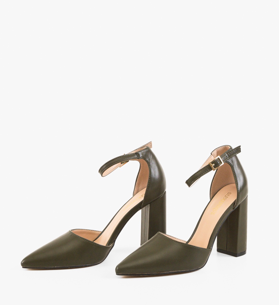 Pantofi Saira Verzi Eleganți cu Toc - imagine 4