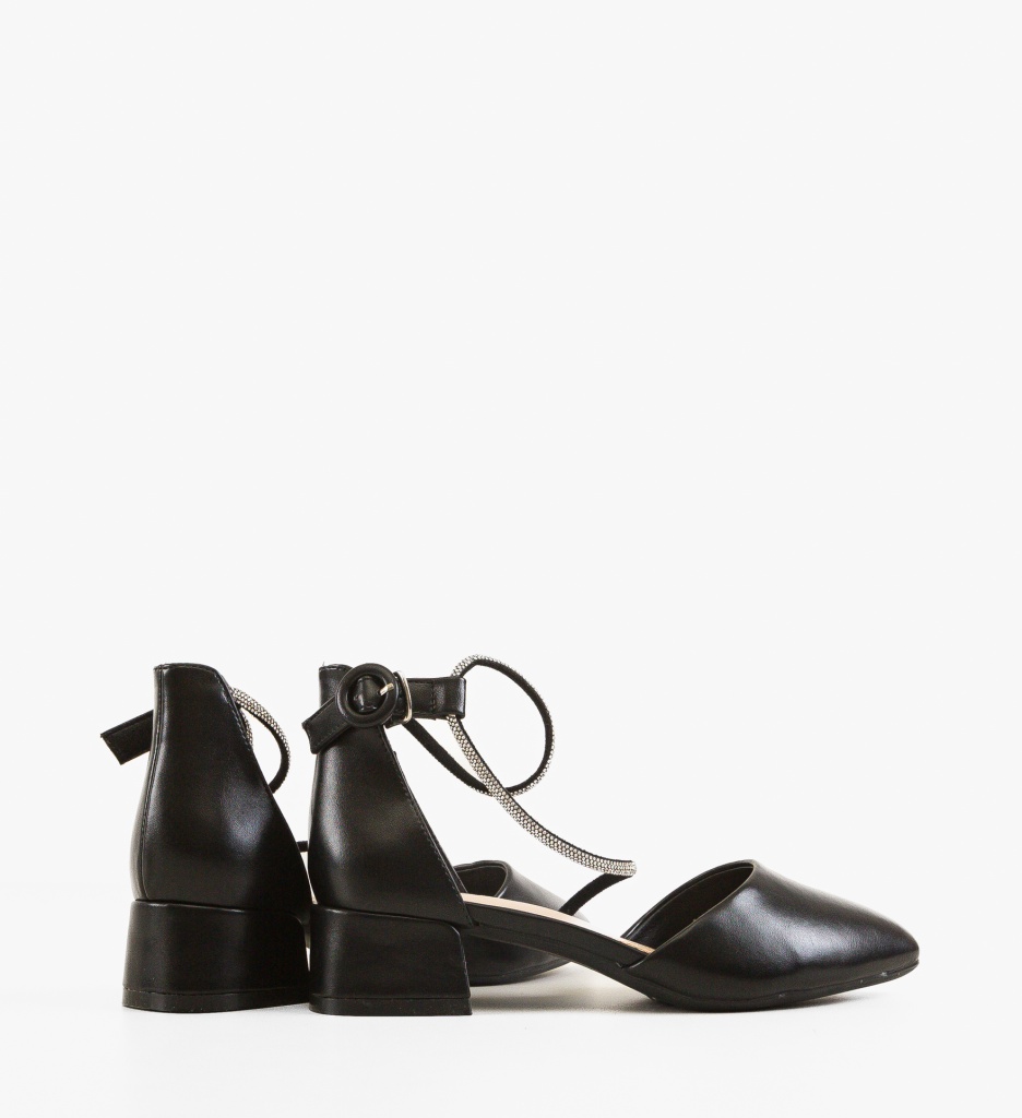 Pantofi Dama Naane Negri cu Toc Eleganți - imagine 3