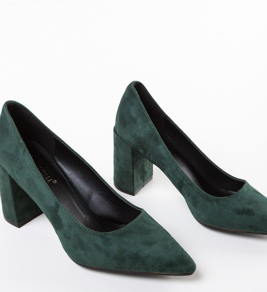 Pantofi Millington Verzi Eleganți cu Toc - imagine 6
