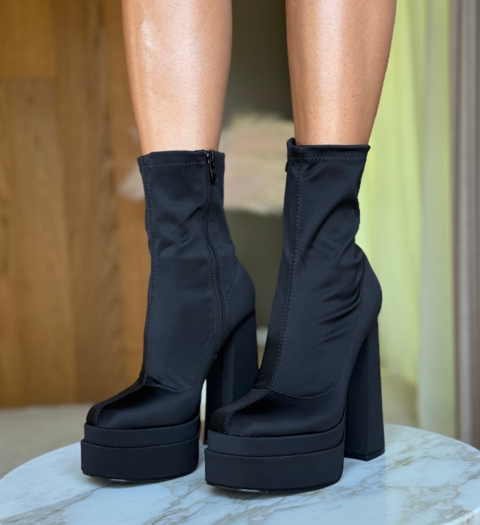 Botine Dama Platona Negre | Eleganță și Stil - imagine 3