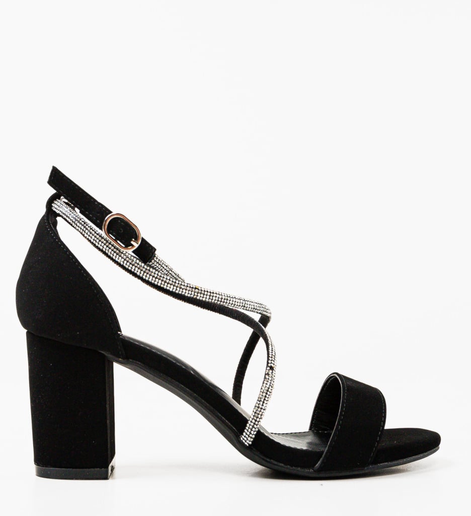 Sandale cu toc Pepper Negre | Eleganță și Stil - imagine 6