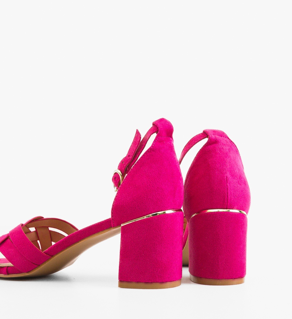Sandale Toc Larson Fuchsia | Eleganță și Stil - imagine 5