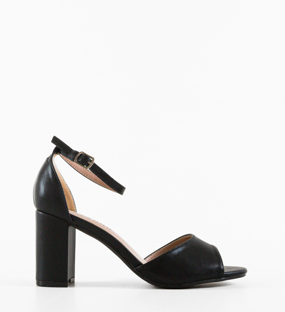 Sandale cu toc Magali Negre - Eleganță și Stil - imagine 4