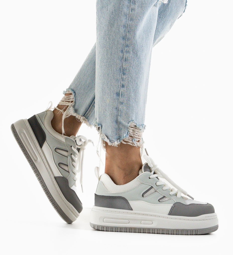 Sneakers Dama Goffe Gri | Confort Zilnic - imagine 2