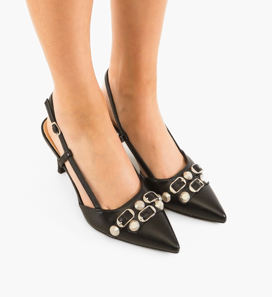 Pantofi Fleur Negri - Eleganță și Stil