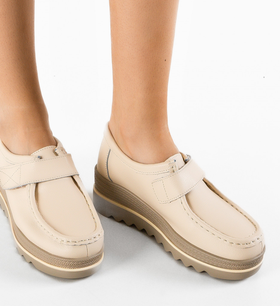 Pantofi Casual Straif Bej - Confort și Stil - imagine 2