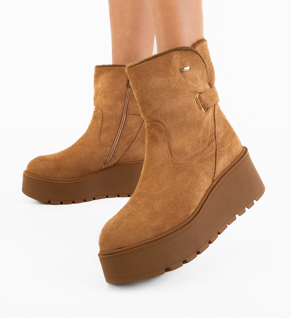 Ghete Dama Adelyny Camel - Eleganță și Confort - imagine 2