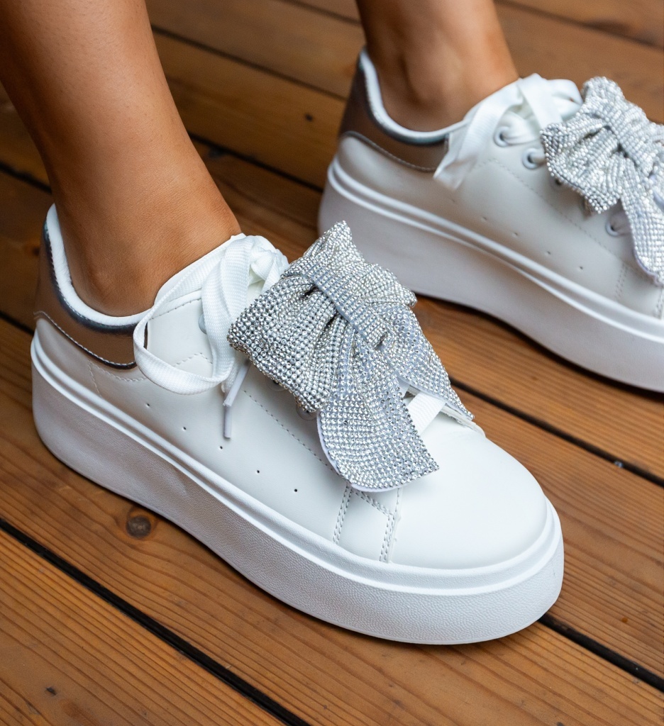 Sneakers Dama Eva Argintii - Confort și Stil - imagine 4
