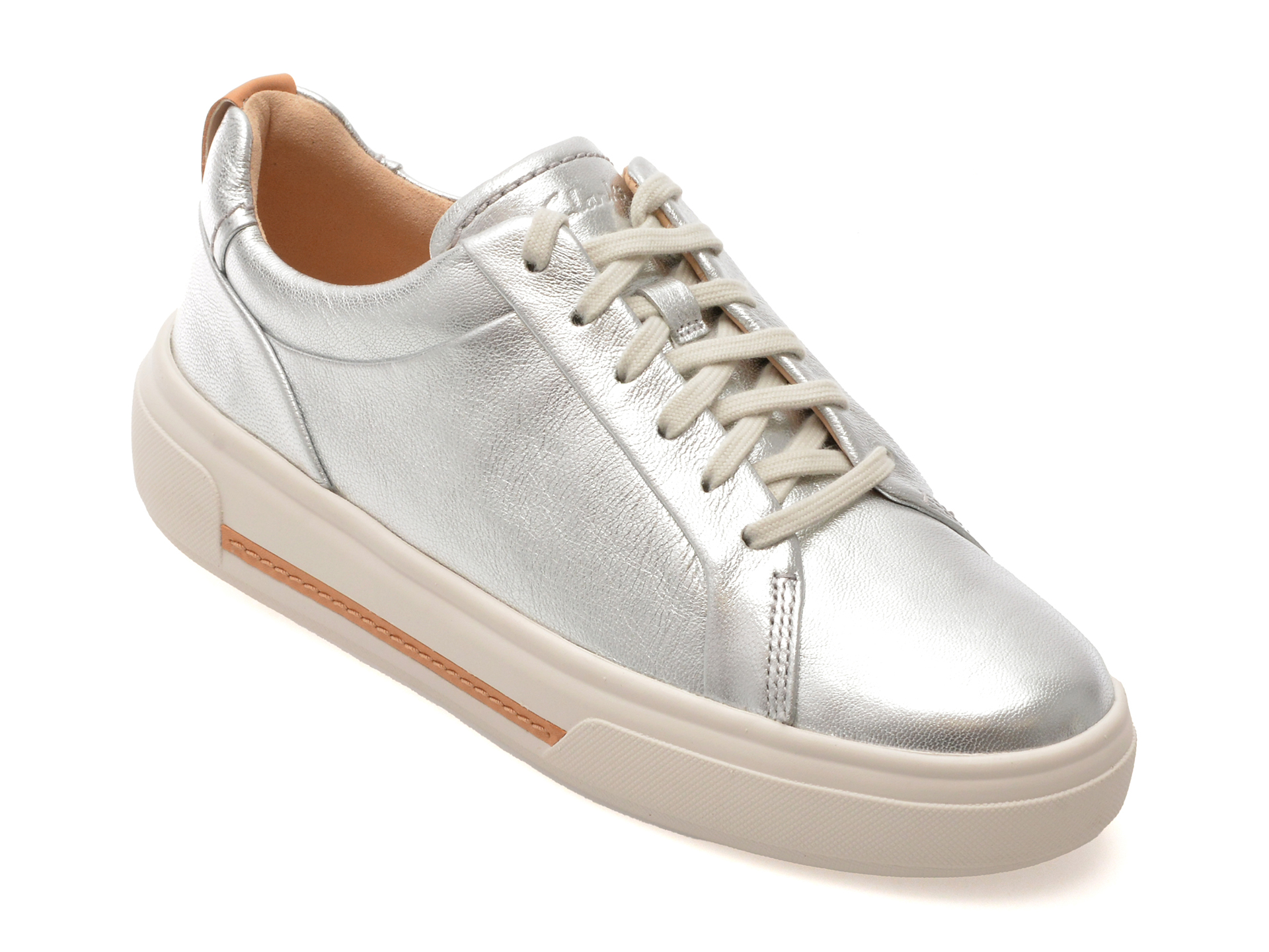 Pantofi Clarks Hollyhock Walk Argintii Piele