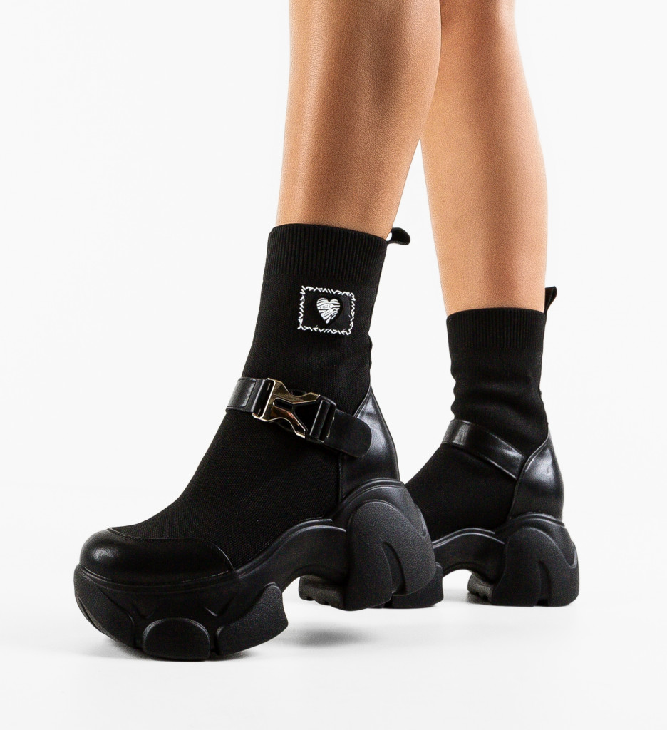 Sneakers Dama Tradale Negri | Stil și Confort - imagine 3