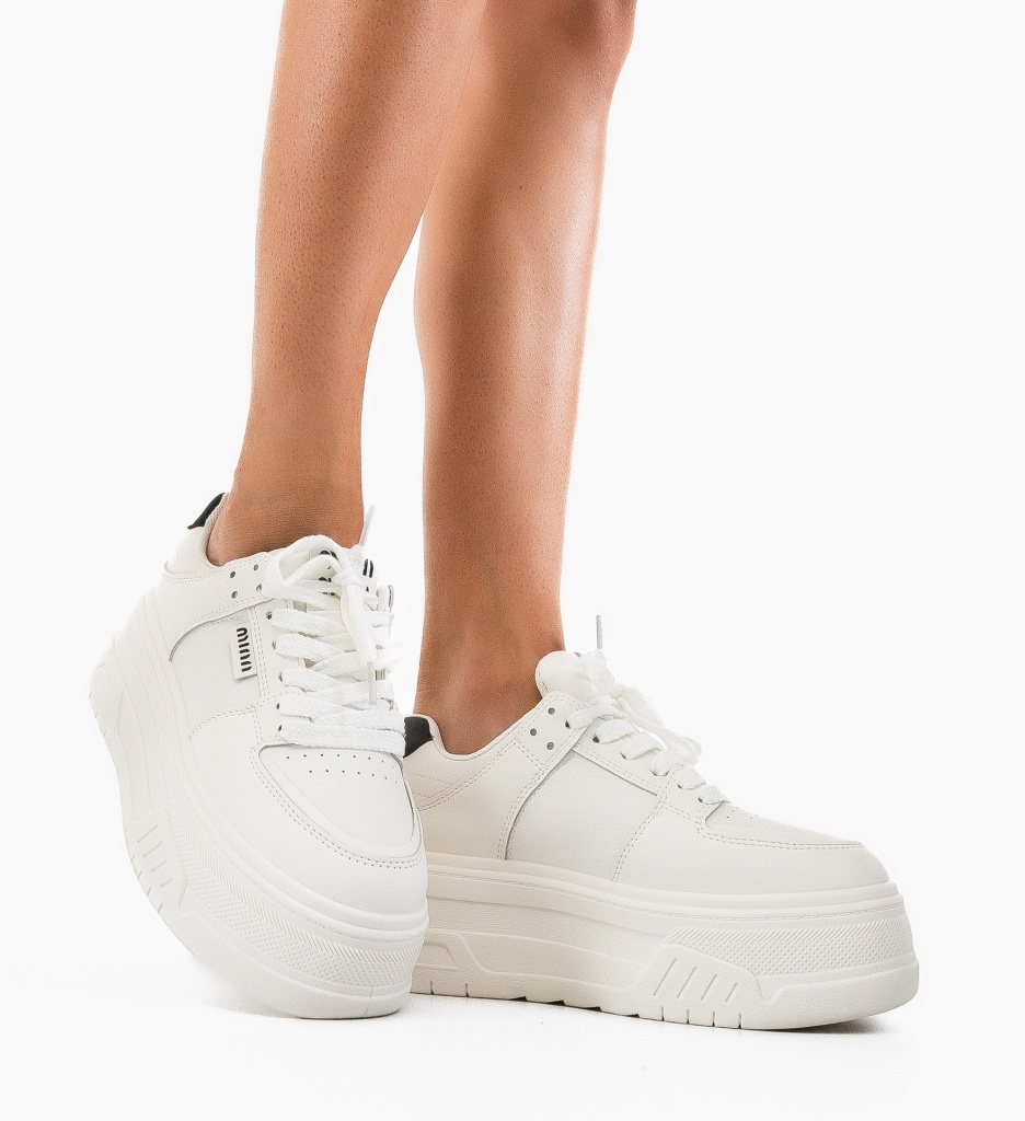 Sneakers Dama Tendai Albi - Confort și Stil - imagine 3