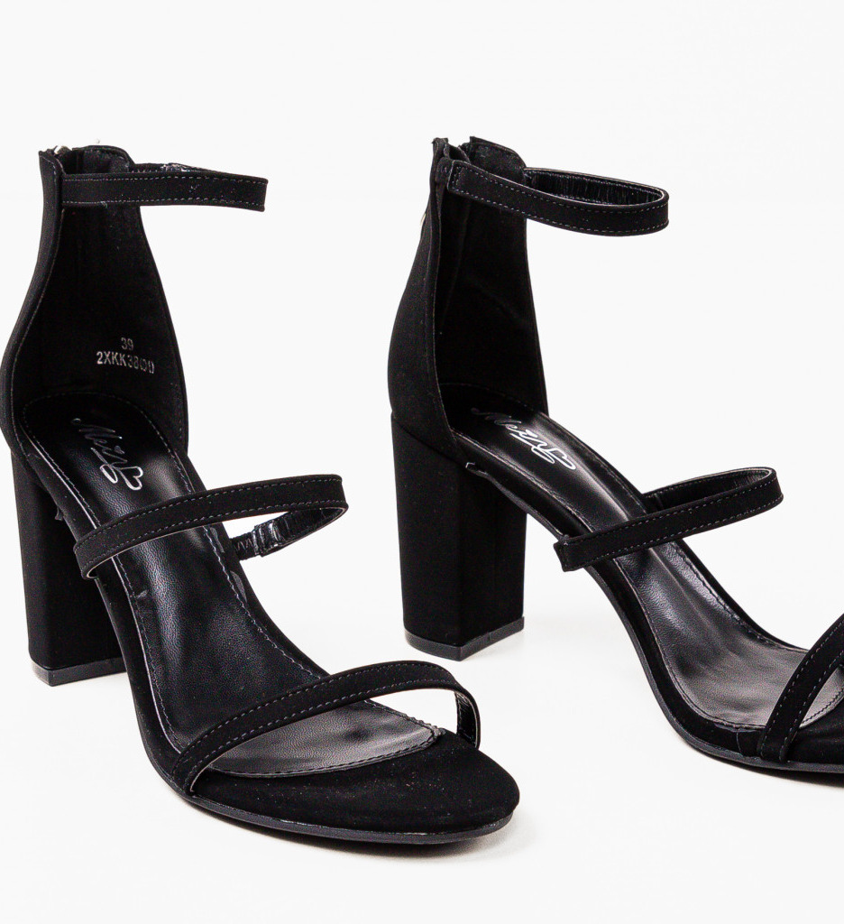 Sandale cu toc Hazel Negre – Eleganță și Stil - imagine 6