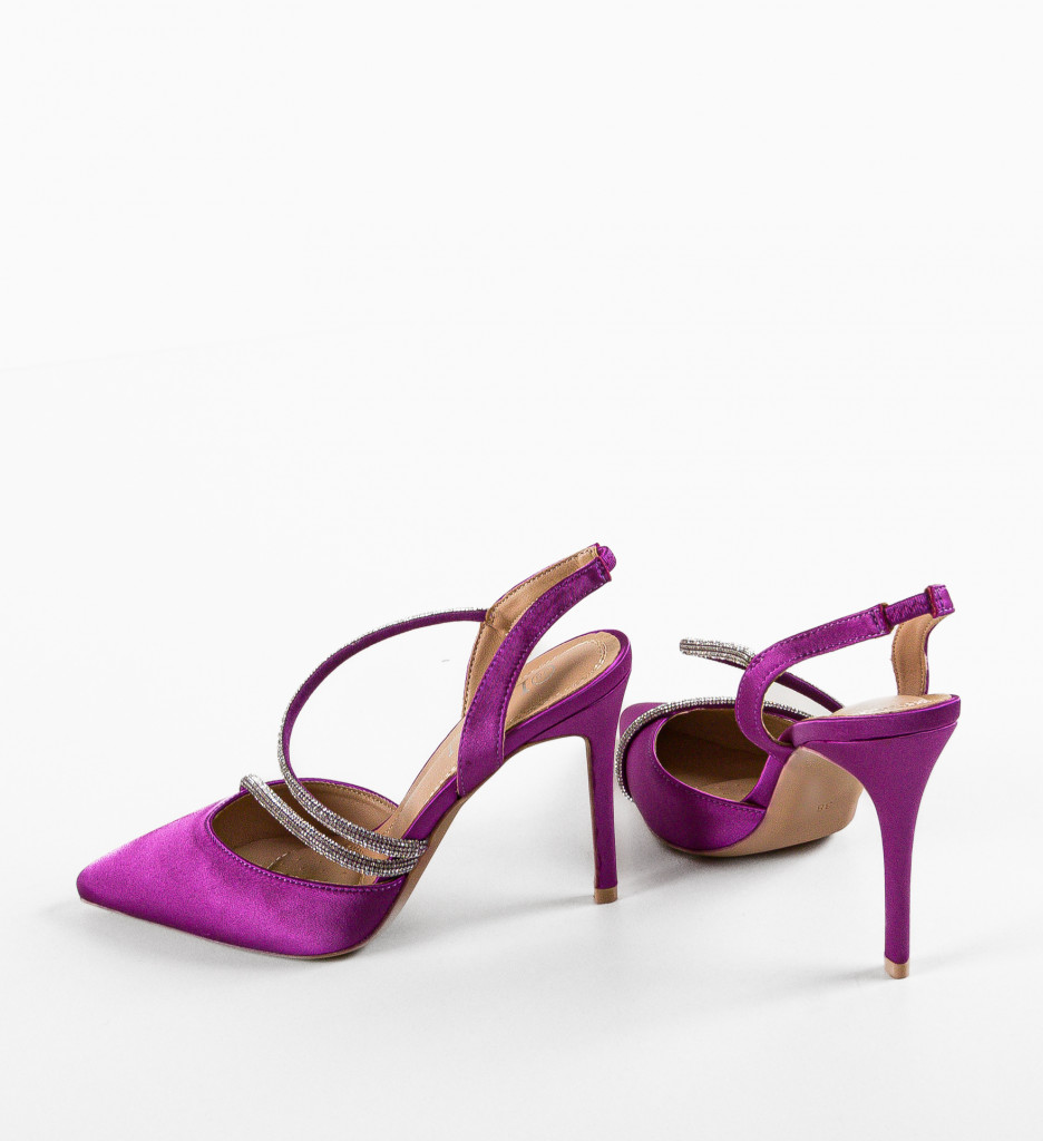 Pantofi Khan Mov cu Toc Eleganți - imagine 7