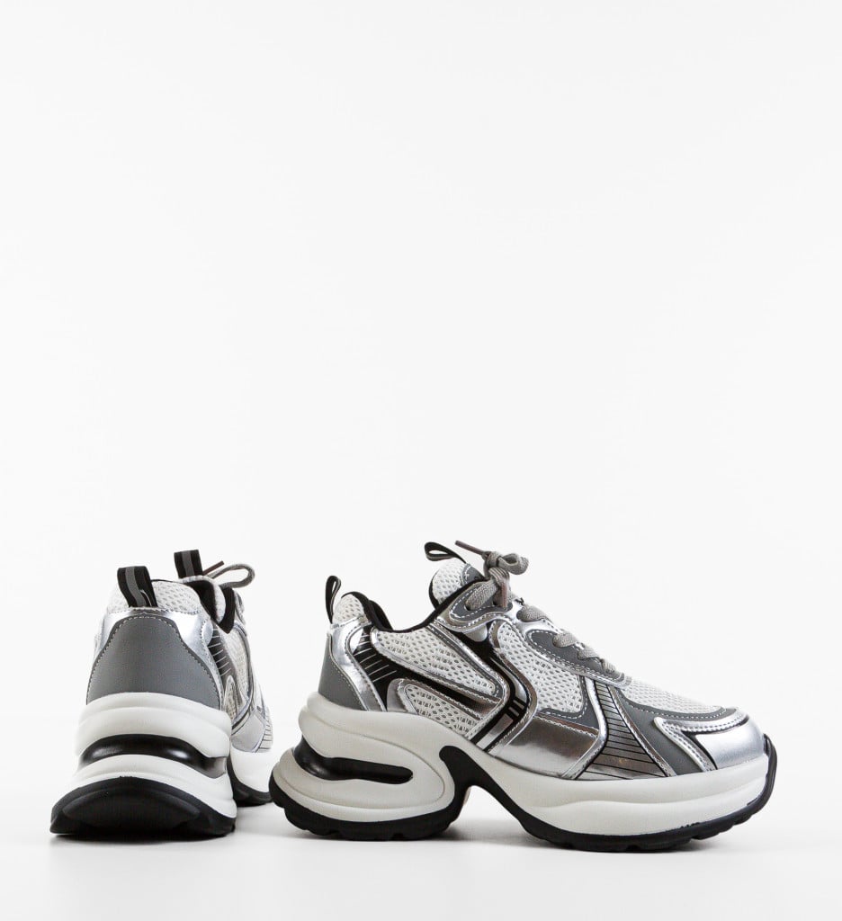 Sneakers Dama Sallyb Argintii - Stil și Confort - imagine 8