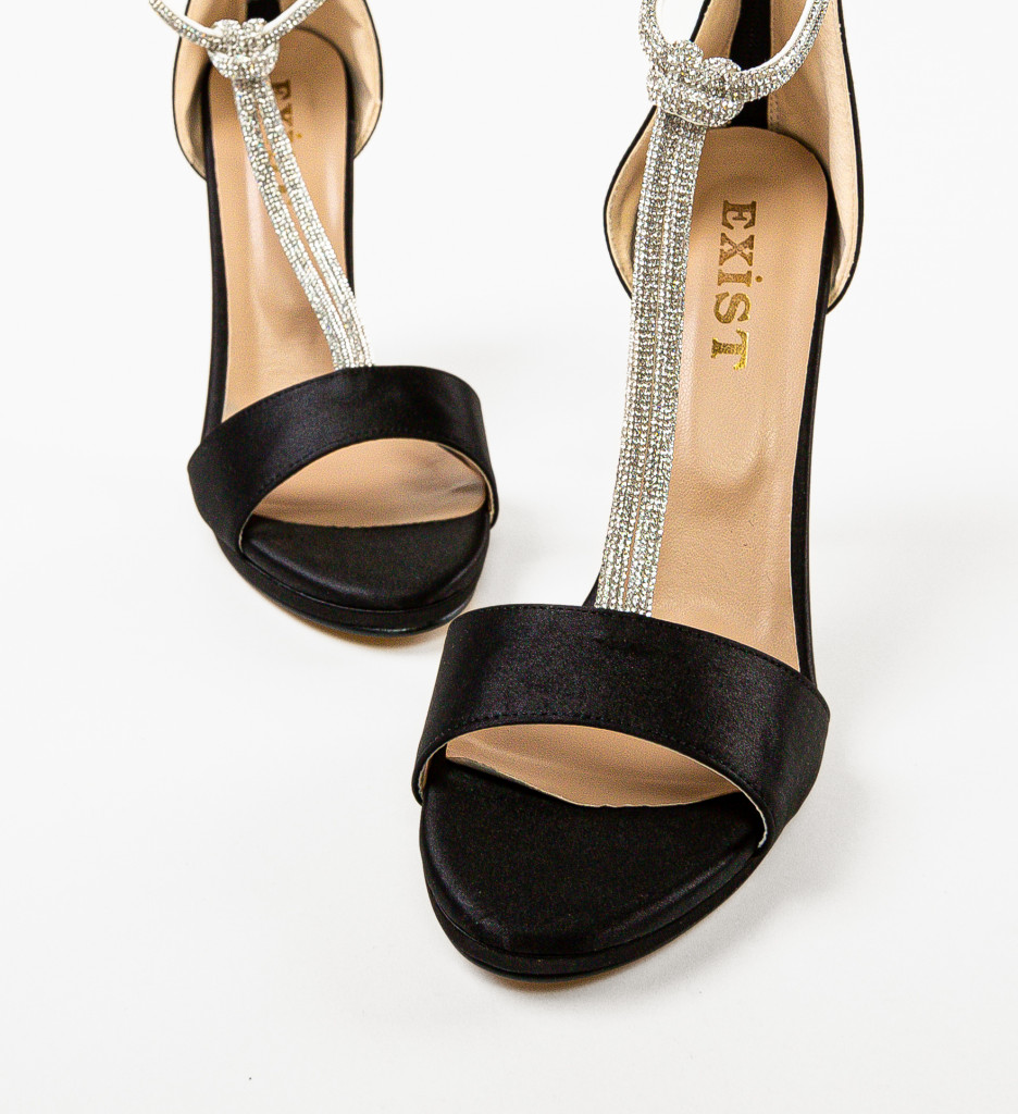 Sandale Toc Aneama Negre | Eleganță - imagine 5