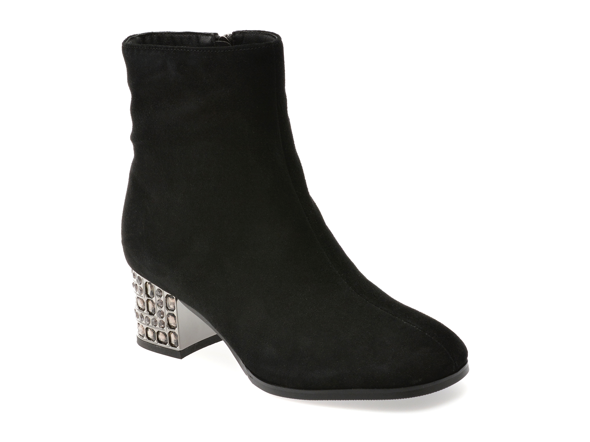 Botine Flavia Passini Piele Intoarsa Negre