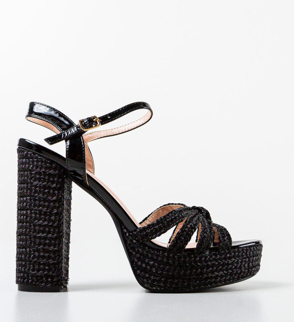 Sandale cu Toc Brennan Negre - Eleganță Asigurată - imagine 5