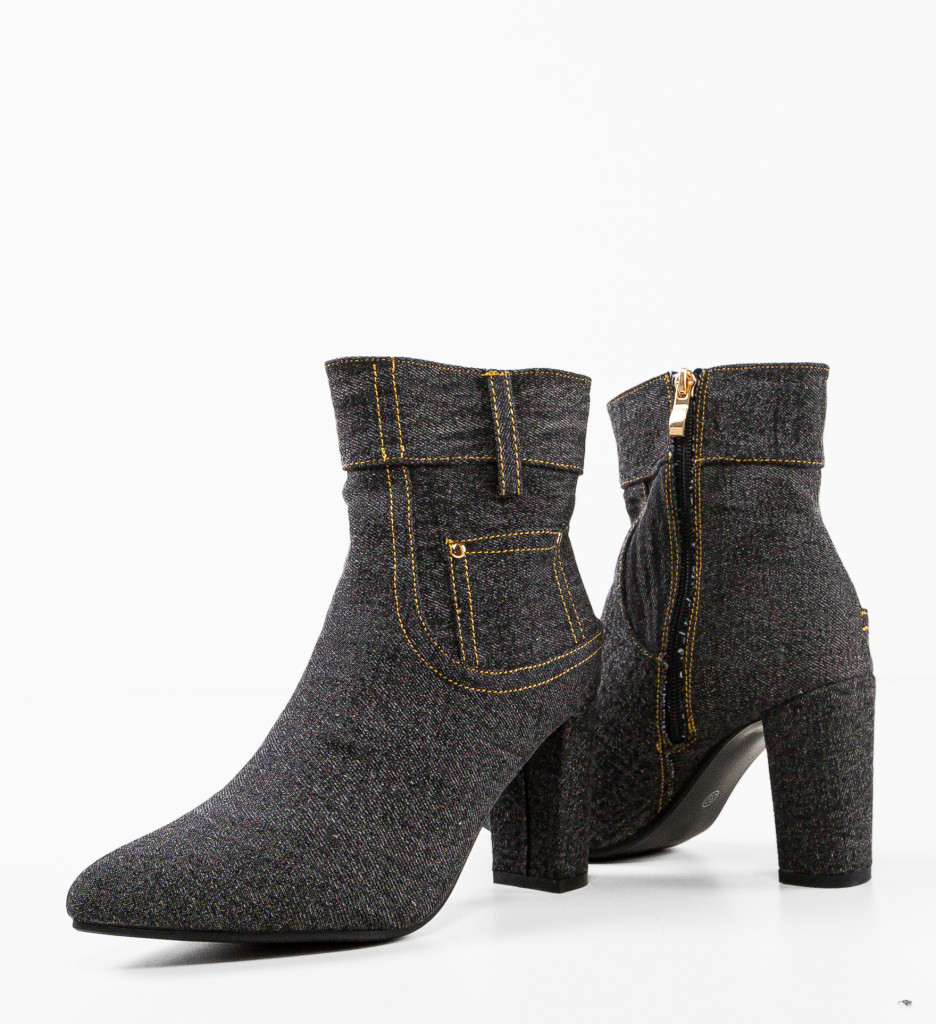 Botine Dama Jean Negre | Design Casual Modern - imagine 6