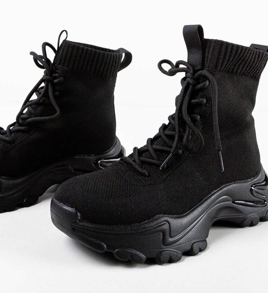Pantofi Sport Mendra Negri - Confort & Stil - imagine 5