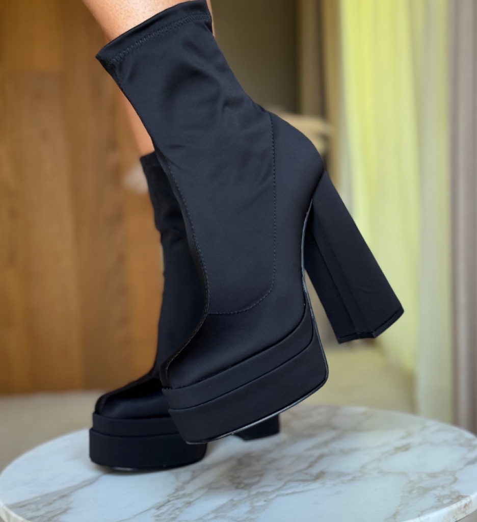 Botine Dama Platona Negre | Eleganță și Stil - imagine 2