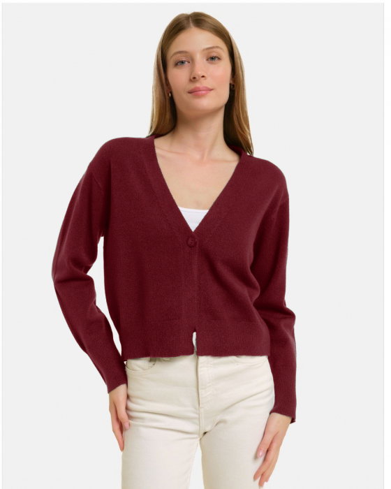 Cardigan Tricotaj Fin Bordo | Shopika