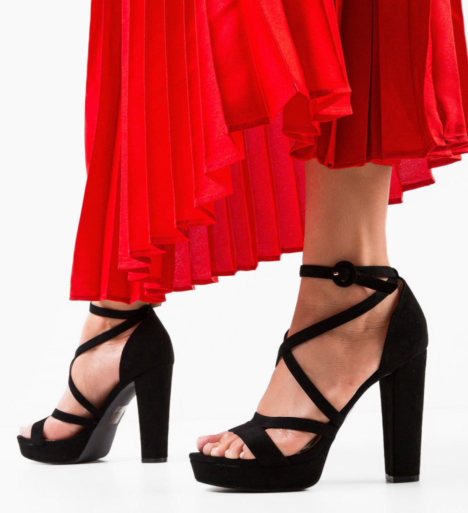 Sandale cu Toc Ross Negre | Eleganță Maximă - imagine 3