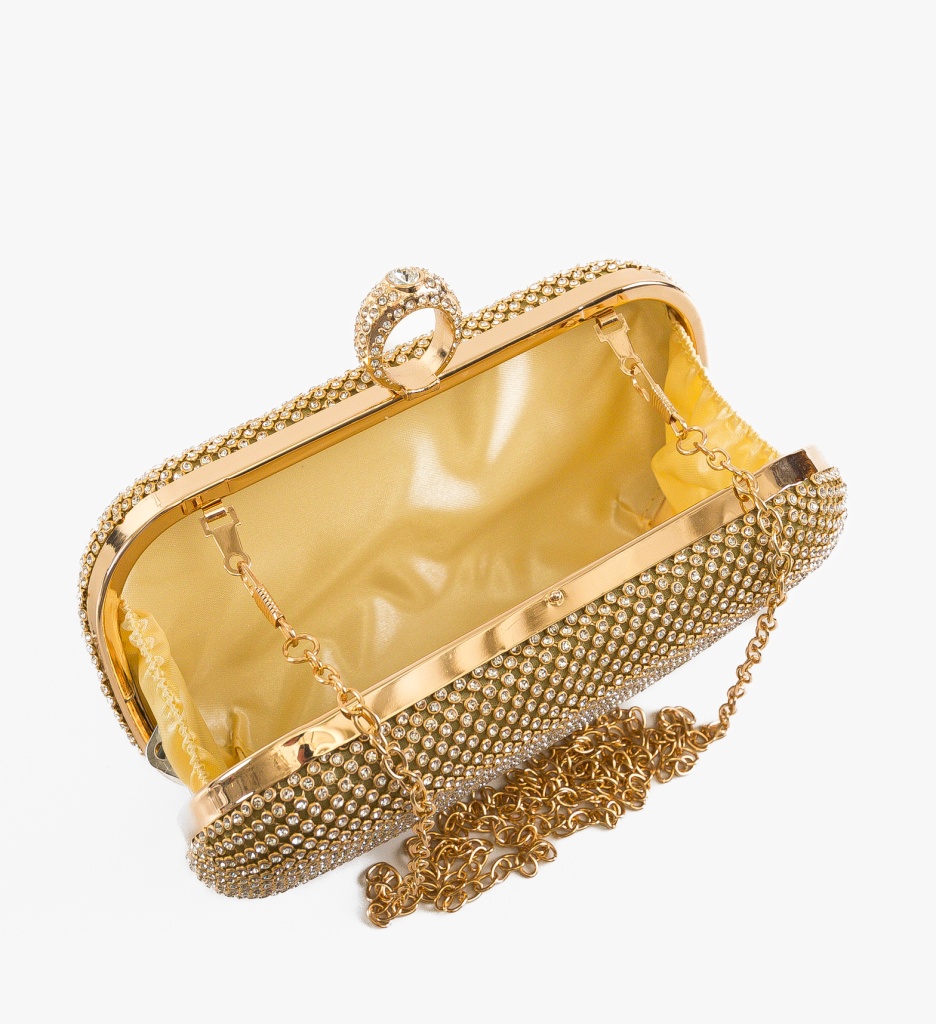 Geanta Plic Klinkar Aurie | Elegantă de Seară - imagine 6