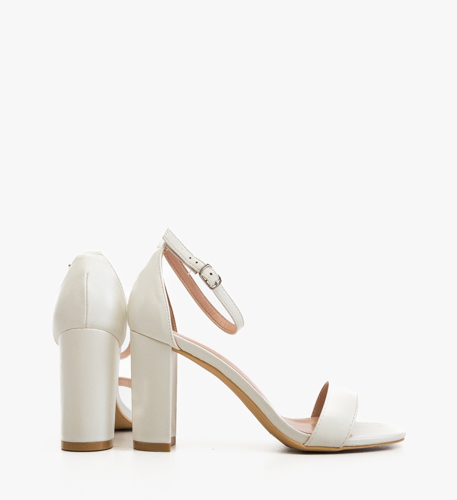 Sandale Kaya Albe Elegante cu Toc - imagine 4