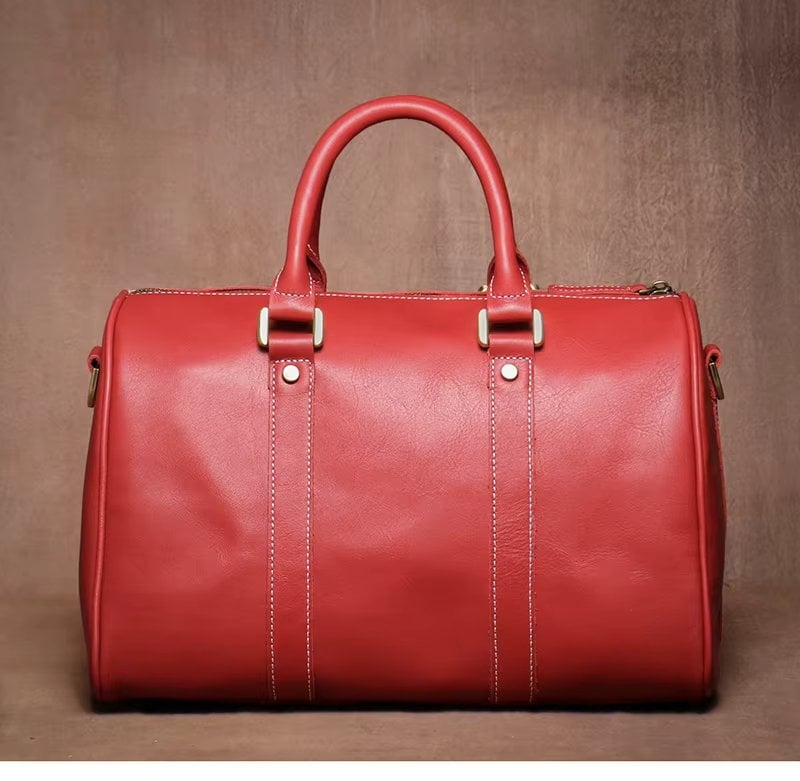 Geanta Calatorie Delis Piele Naturala Rosu - imagine 2