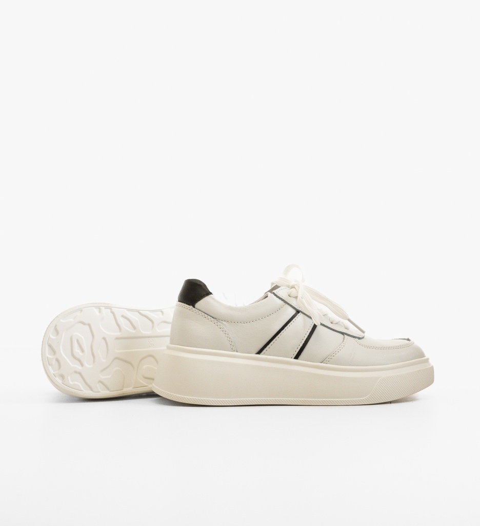 Sneakers Dama Briseis Albi | Confort Piele Naturală - imagine 4