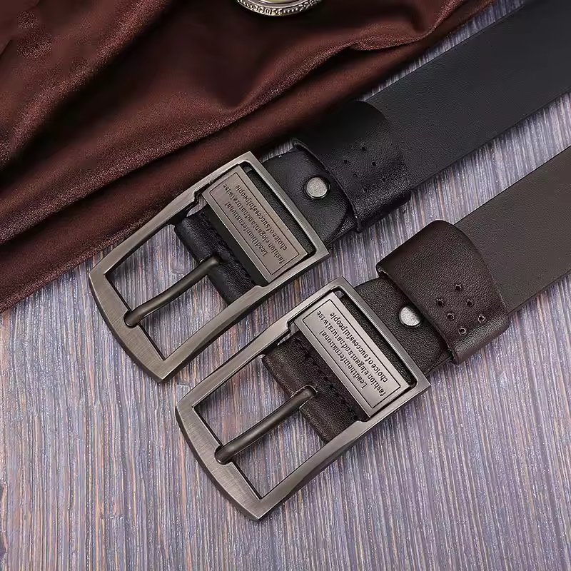 Curea barbati Delis C-65 din piele naturala, maro - imagine 3