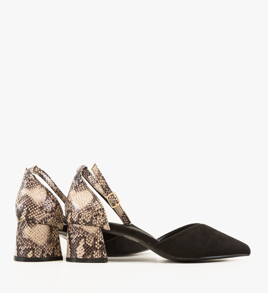 Pantofi Neyny Negri Eleganți cu Toc - imagine 13